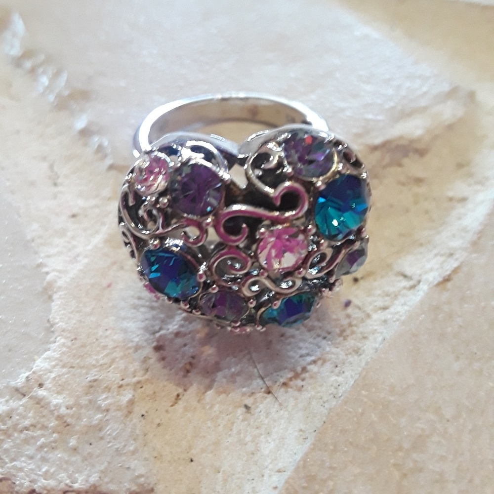 Swarofski and Sterling Heart Ring